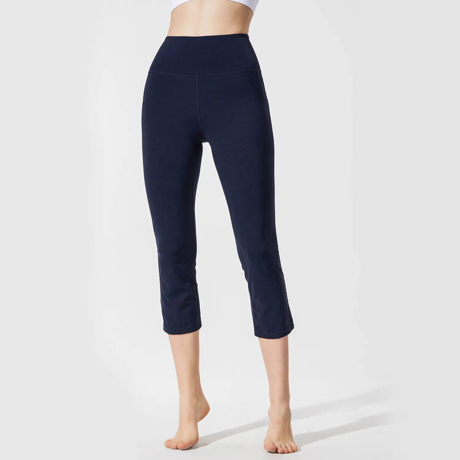 navy flared cropped leggings