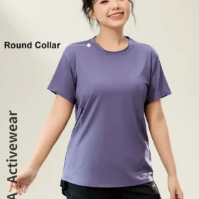 Круглый вырез с коротким рукавом