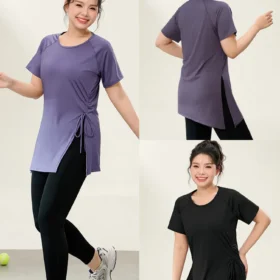 hem knotted short sleeve t shirt1